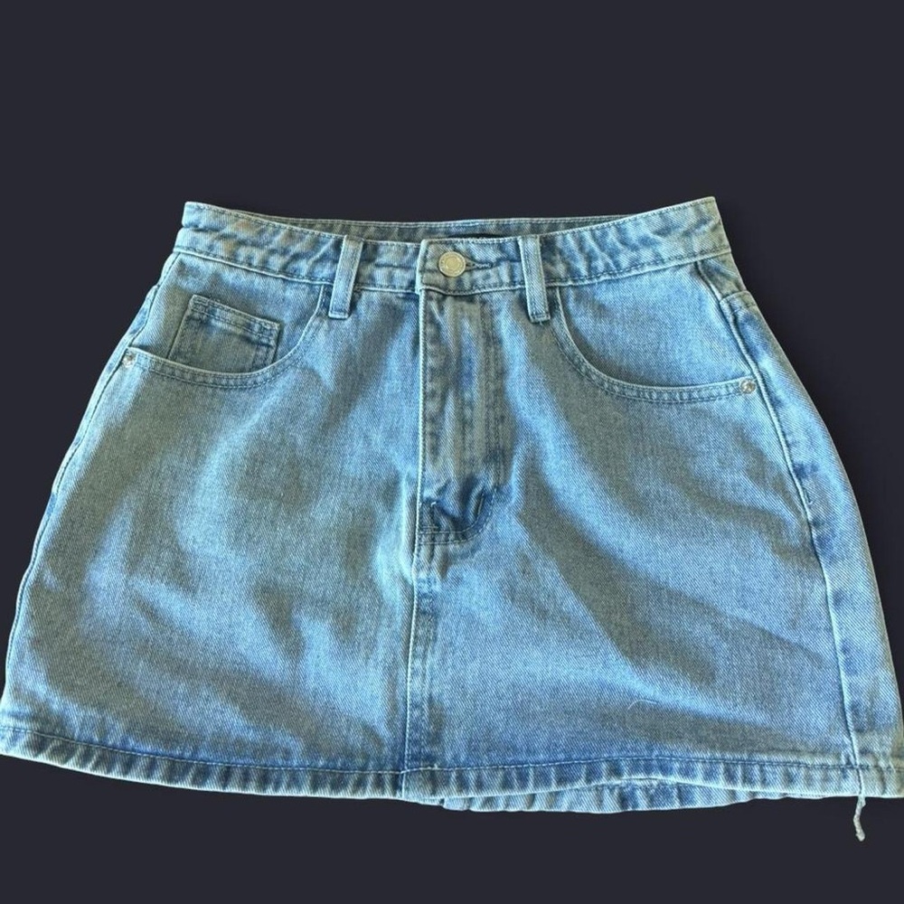 PrettyLittleThing Light Blue Denim Mini Skirt